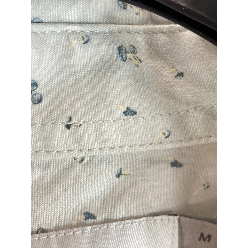 GOODFELLOW & CO Men's Silver Printed Every Wear Slim Button-Up Poplin Shirt SZ M