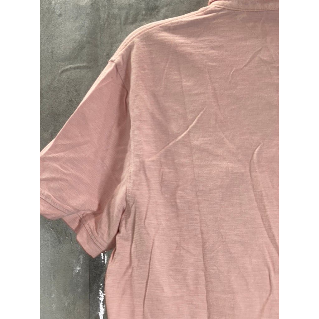 TOMMY HILFIGER Men's Pink Slim-Fit Short Sleeve Polo Shirt SZ M