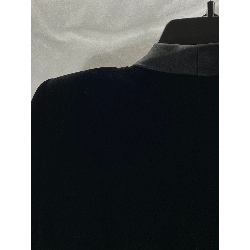 ZARA STUDIO Women’s Black Velvet Double Breasted Shawl Collar Blazer SZ M