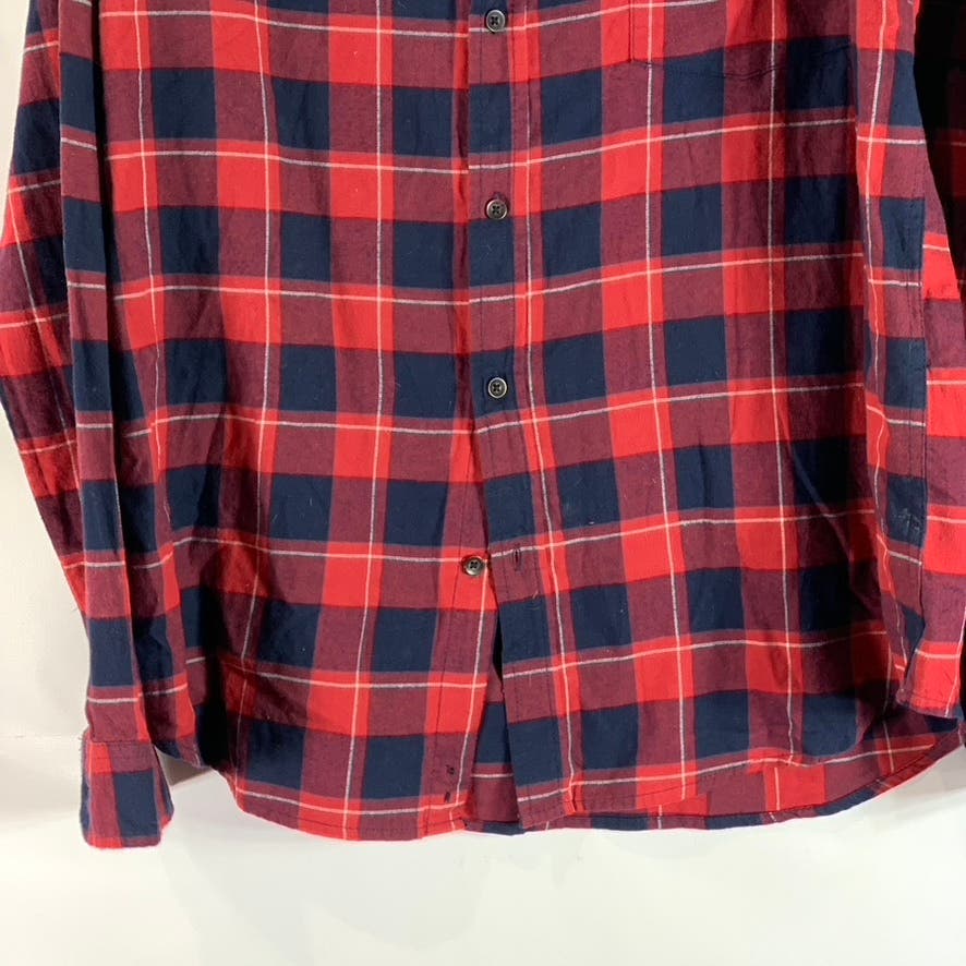 GOODFELLOW & CO Men's Blue/Red Plaid Standard Fit Button-Up Shirt SZ XL