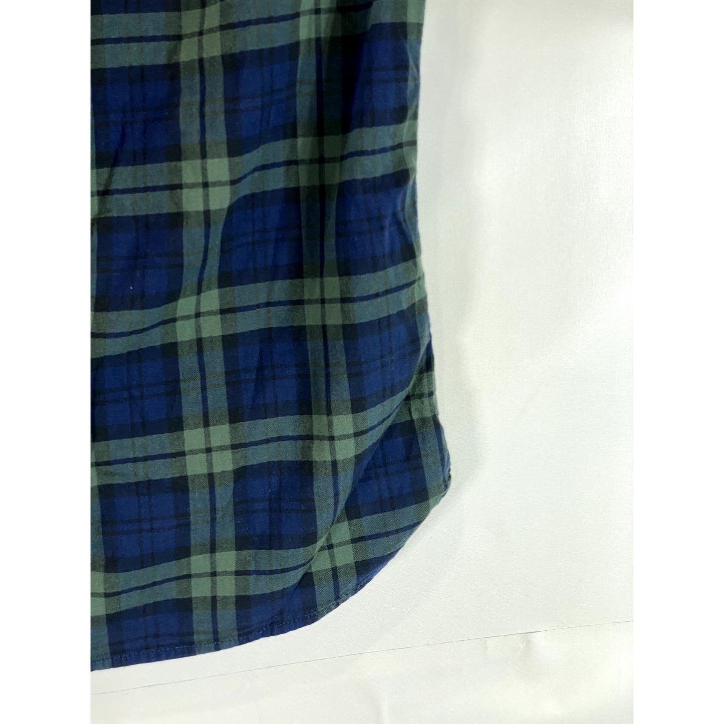 TOPMAN Men's Green Plaid Black Watch Muscle-Fit Button-Up Shirt SZ XS