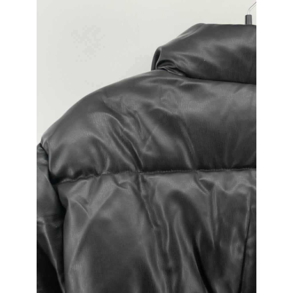 ZARA Women's Black Zip-Up Stand Collar Long Sleeve Puffer Jacket SZ XS