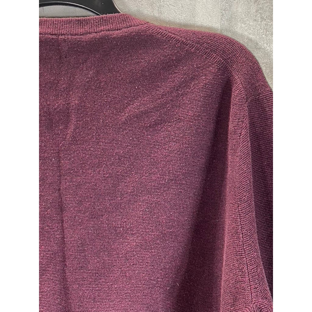 J.CREW Men's Eggplant Crewneck Knit Long Sleeve Pullover Sweater SZ L