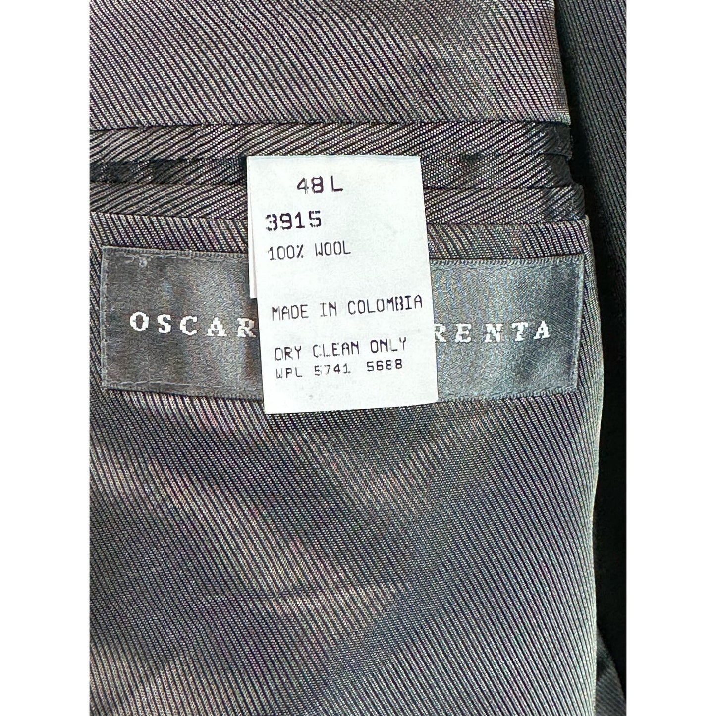 OSCAR DE LA RENTA Men's Gray Printed Long Wool Two-Button Sport Coat SZ 48L