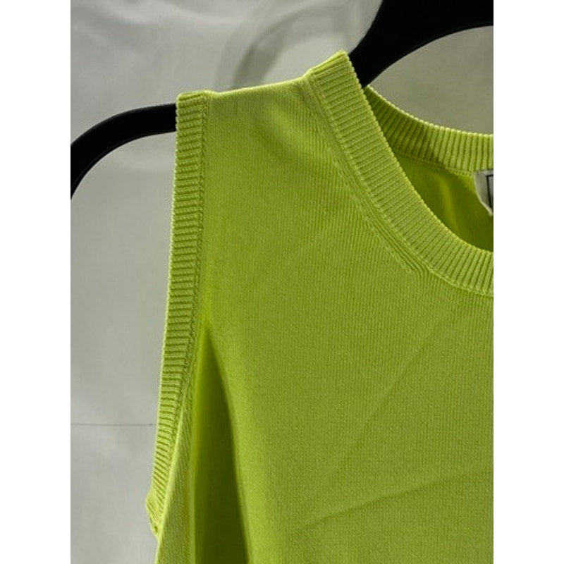 EURO-X Women's Neon Green Crewneck Sleeveless Top SZ M