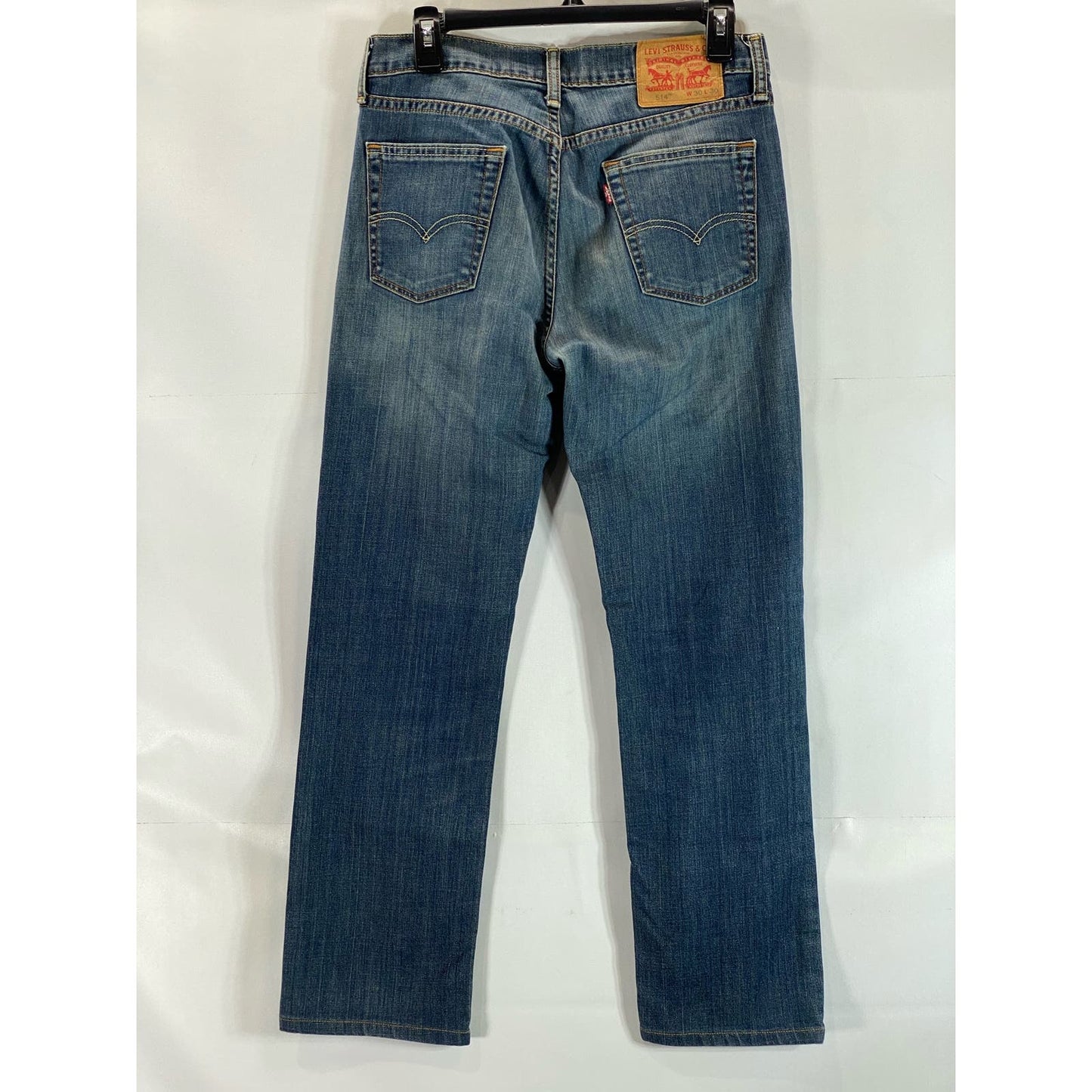 LEVI'S Men's Medium Wash Stretch 514 Straight Fit Five-Pocket Jeans SZ 30X30