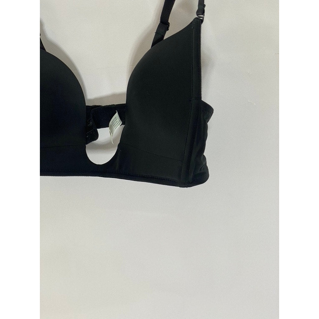 EXCLUSIVE OF TRIMS Women's Black Strap Scooped Bra SZ 36 C