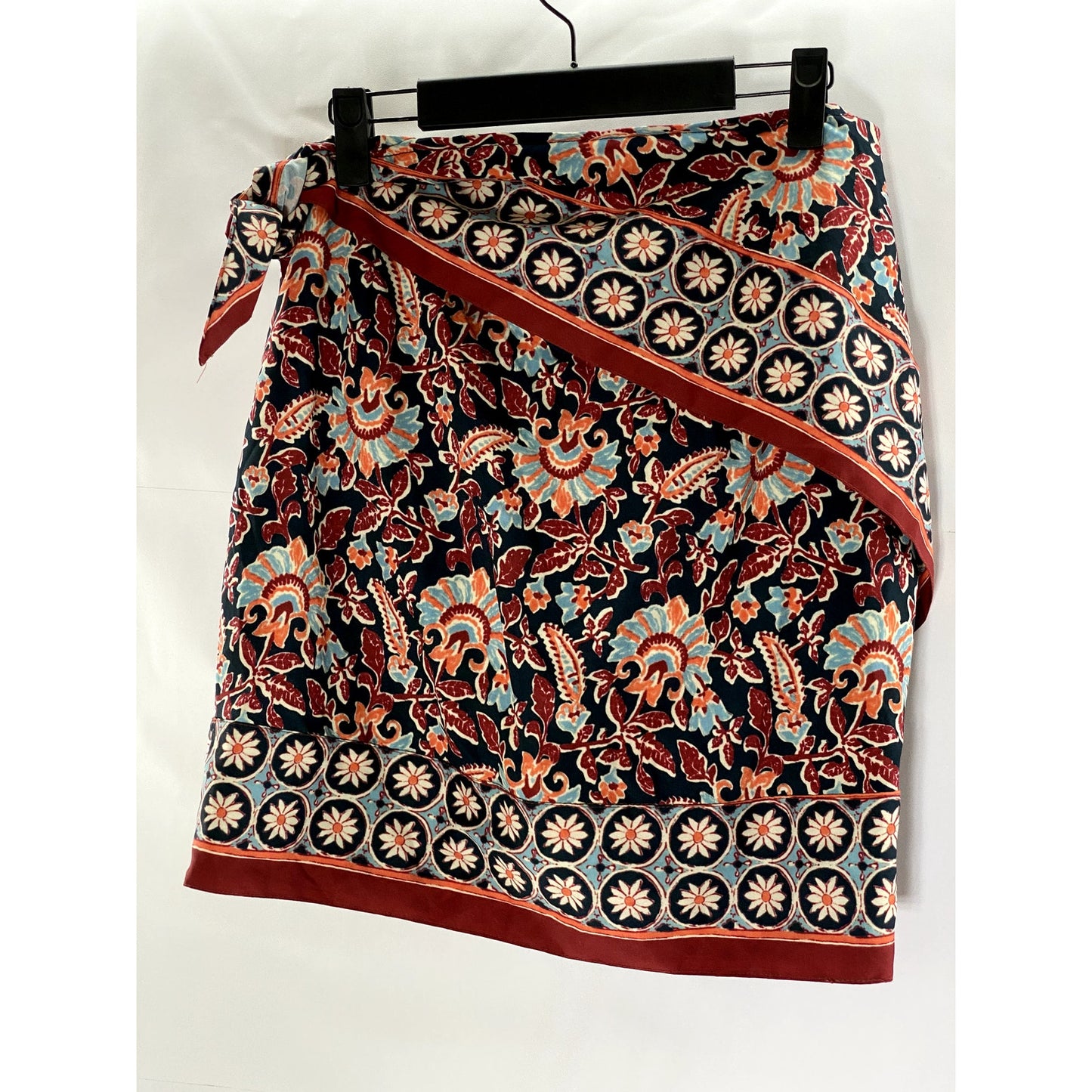 SHEIN Women's Black/Multi Printed Lightweight Mini Wrap Skirt SZ One Size