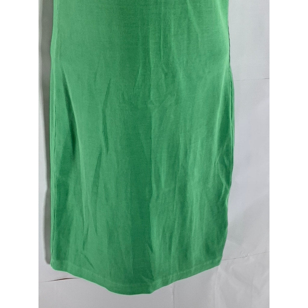 OLD NAVY Women's Green Emerald Reef Ribbed High-Neck Sleeveless Dress SZ M