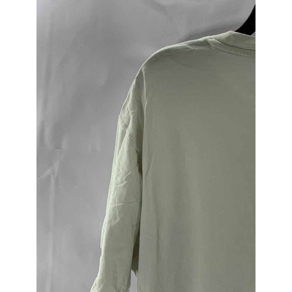 ADIDAS Men's Off-White/Green Stan Smith Crewneck Short Sleeve T-Shirt SZ M