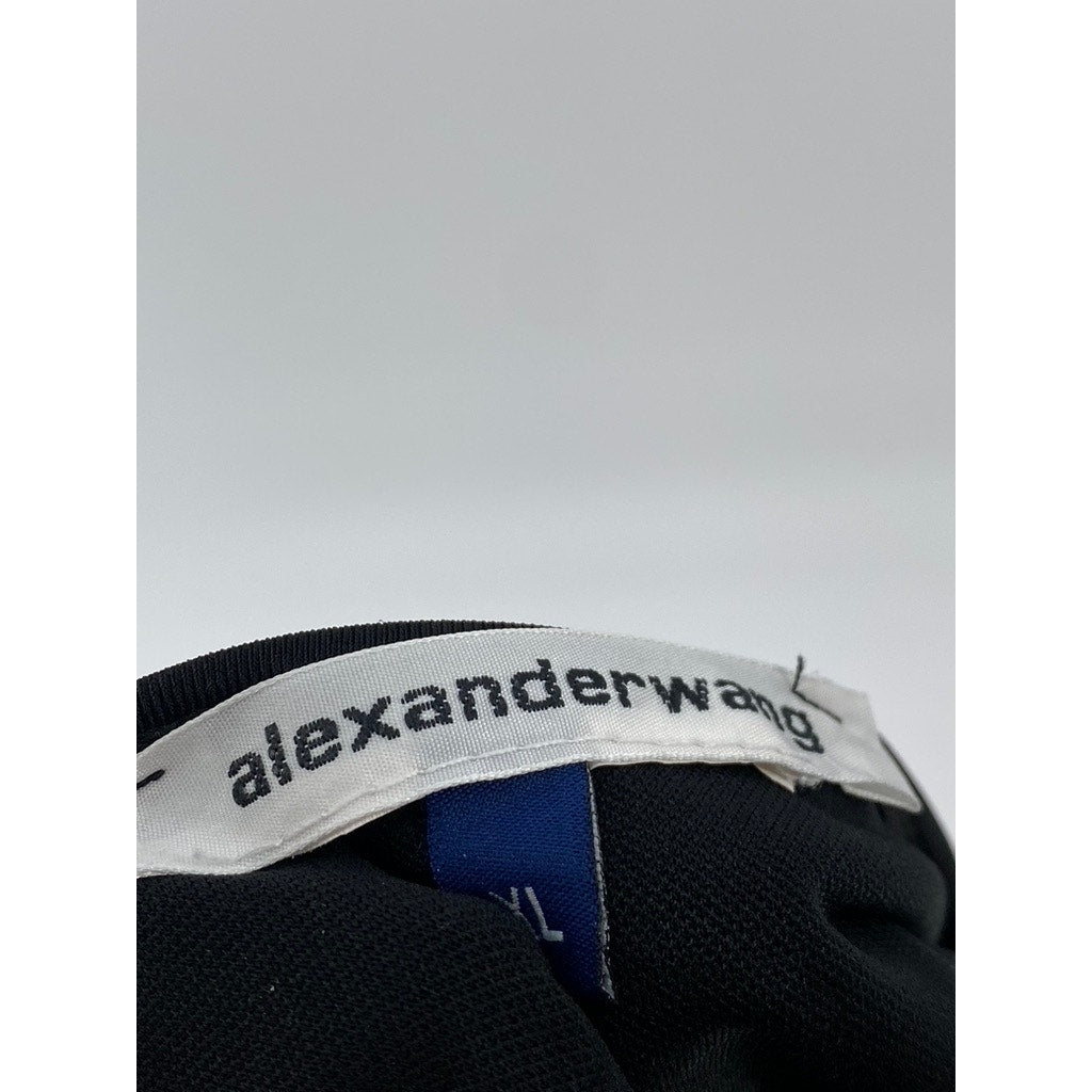 ALEXANDER WANG Women's Black Logo Embellished Hipster Bikini Bottom SZ XL
