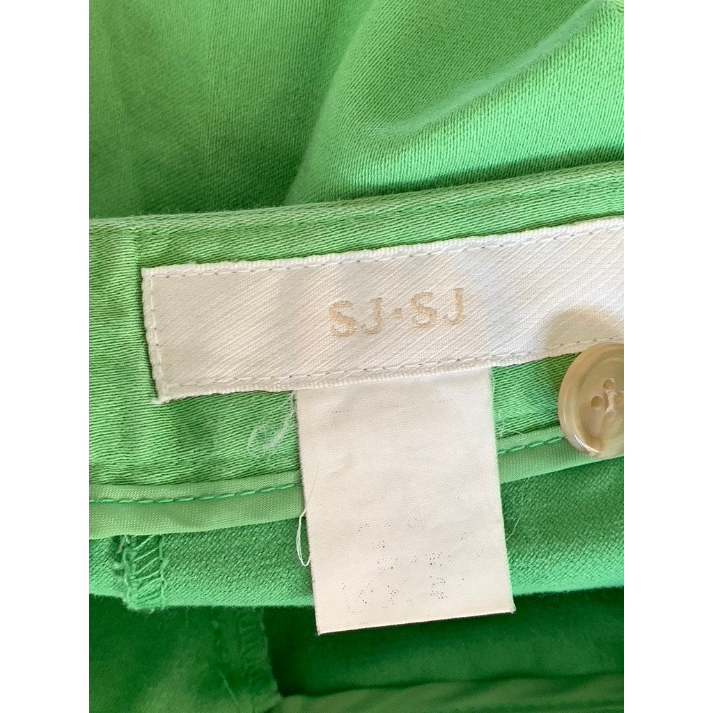 SJSJ Women's Bright Green Straight-Leg Dress Pants SZ M