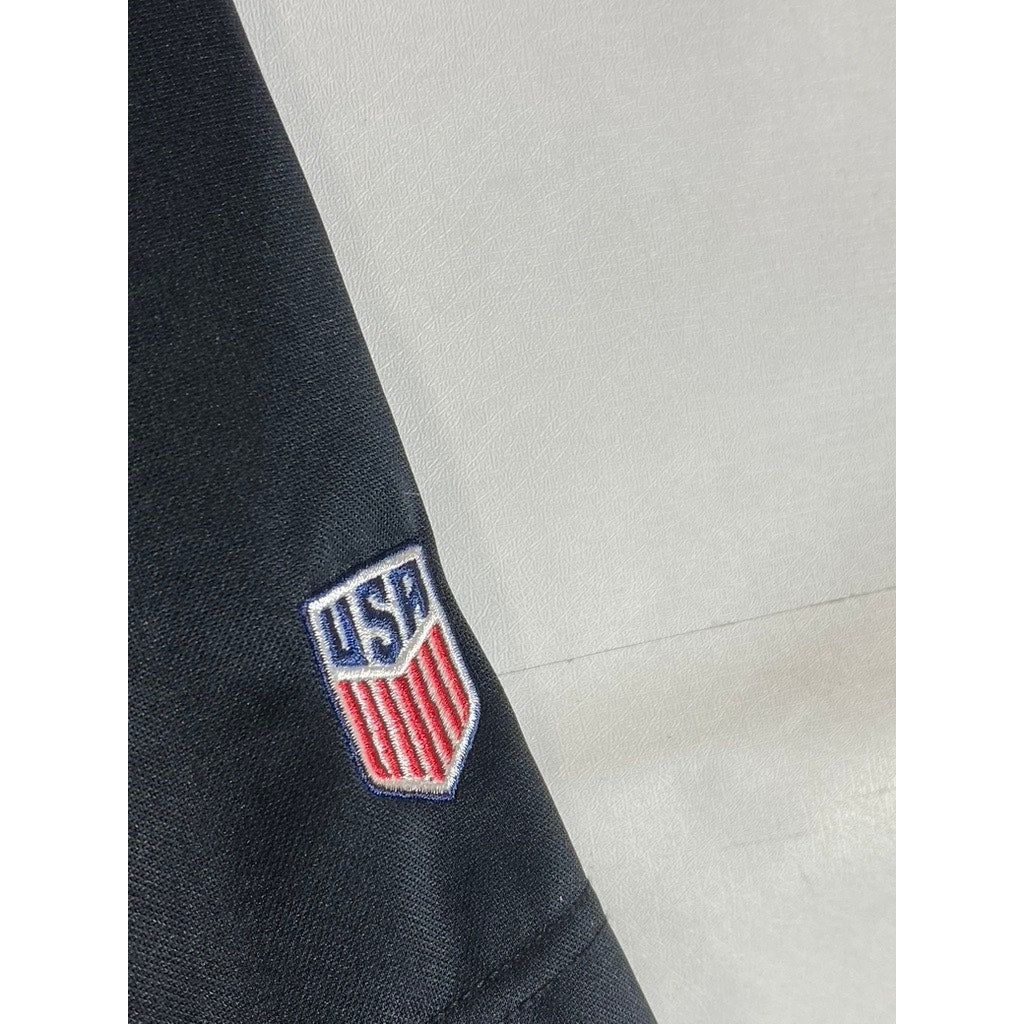 NIKE Men's Black USMNT Dri-Fit Short Sleeve Button-Up Baseball Jersey SZ XL