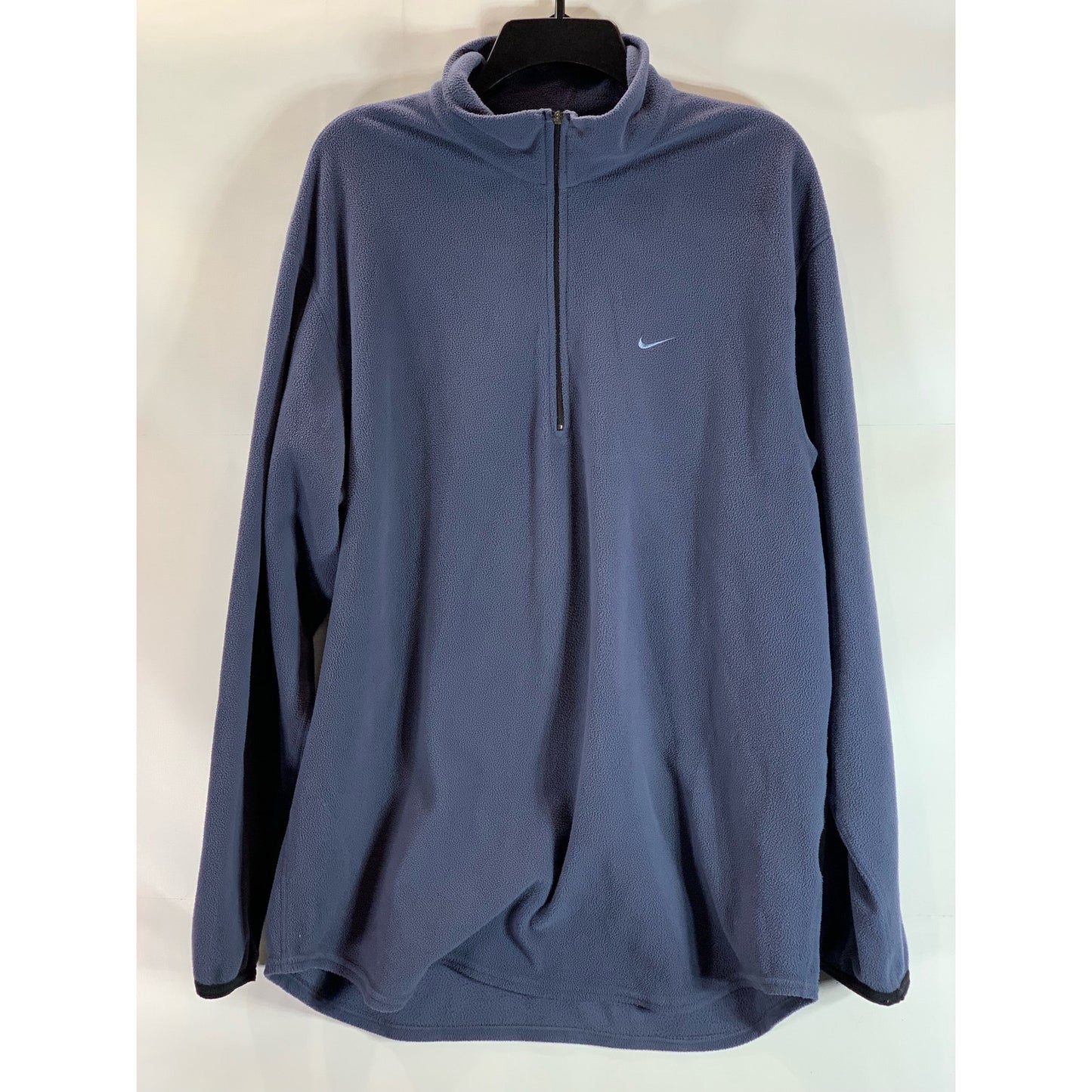 NIKE Men's Navy Therma-Fit Stand Collar Half-Up Fleece Pullover Sweater SZ L