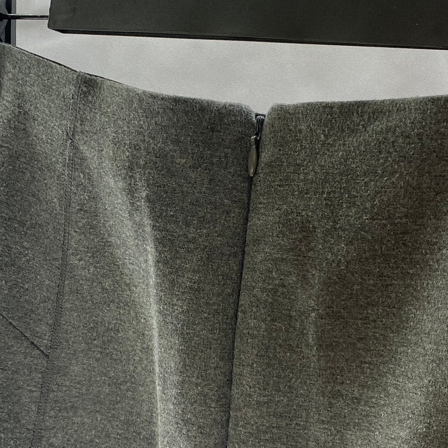ANN TAYLOR Women's Dark Gray Elastic Waist Straight Knee Length Skirt SZ 0