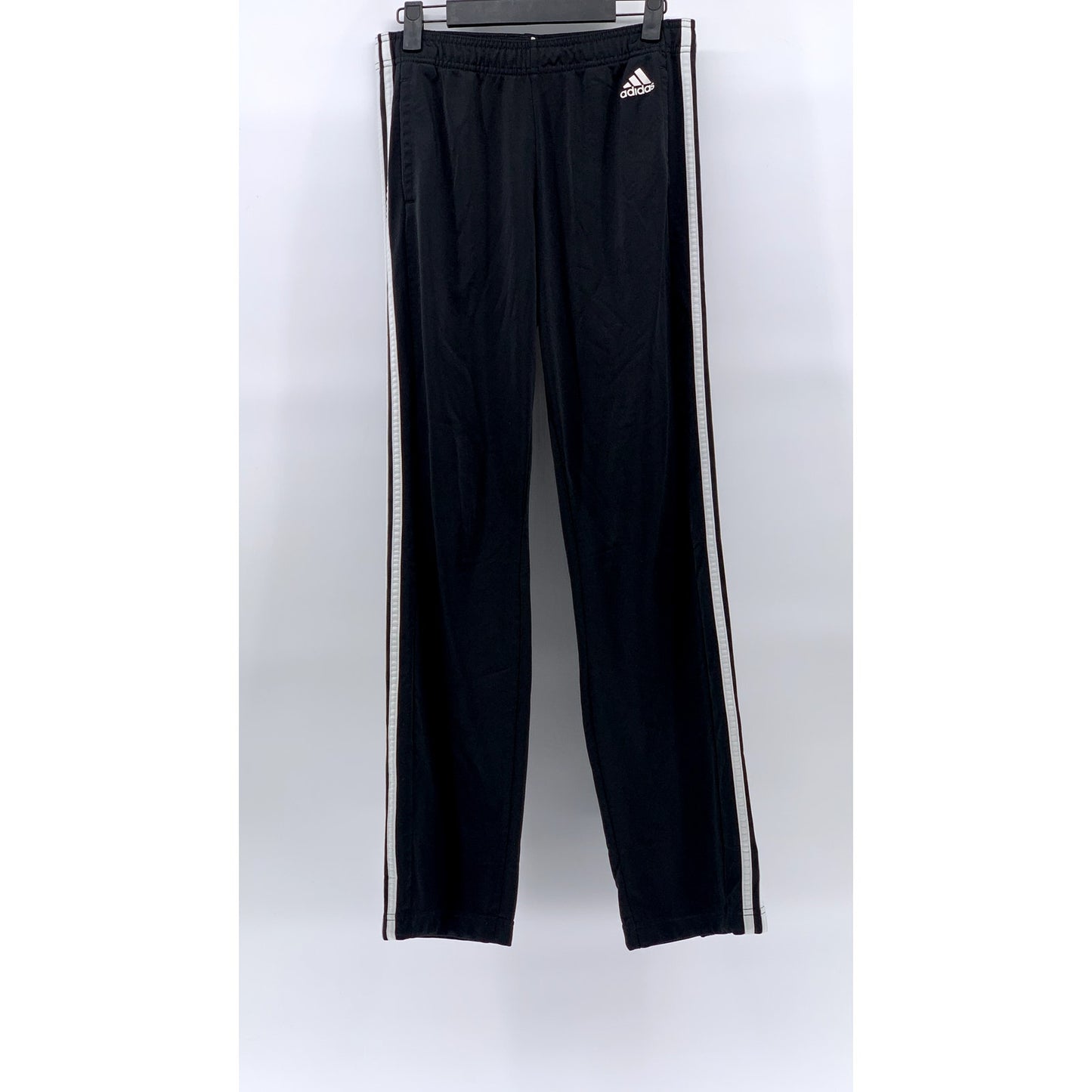 ADIDAS Women's Black-White Classic Pull-On Relaxed-Fit Track Pants SZ S