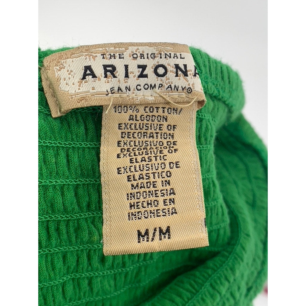 THE ORIGINAL ARIZONA Women's Dark Green Smocked Strapless A-Line Mini Dress SZ M