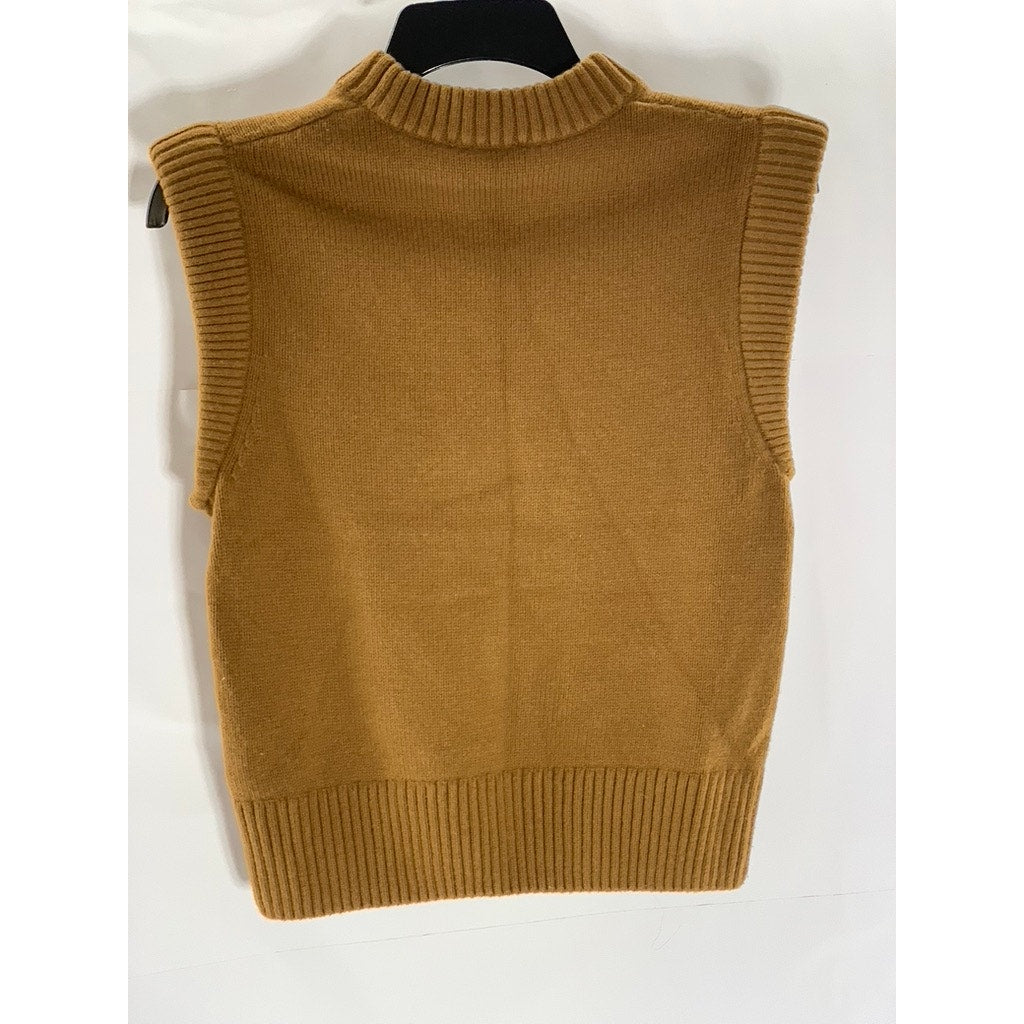 PARIS ATELIER & OTHER STORIES Women's Dark Brown Wool/Cotton Sweater Vest SZ XS