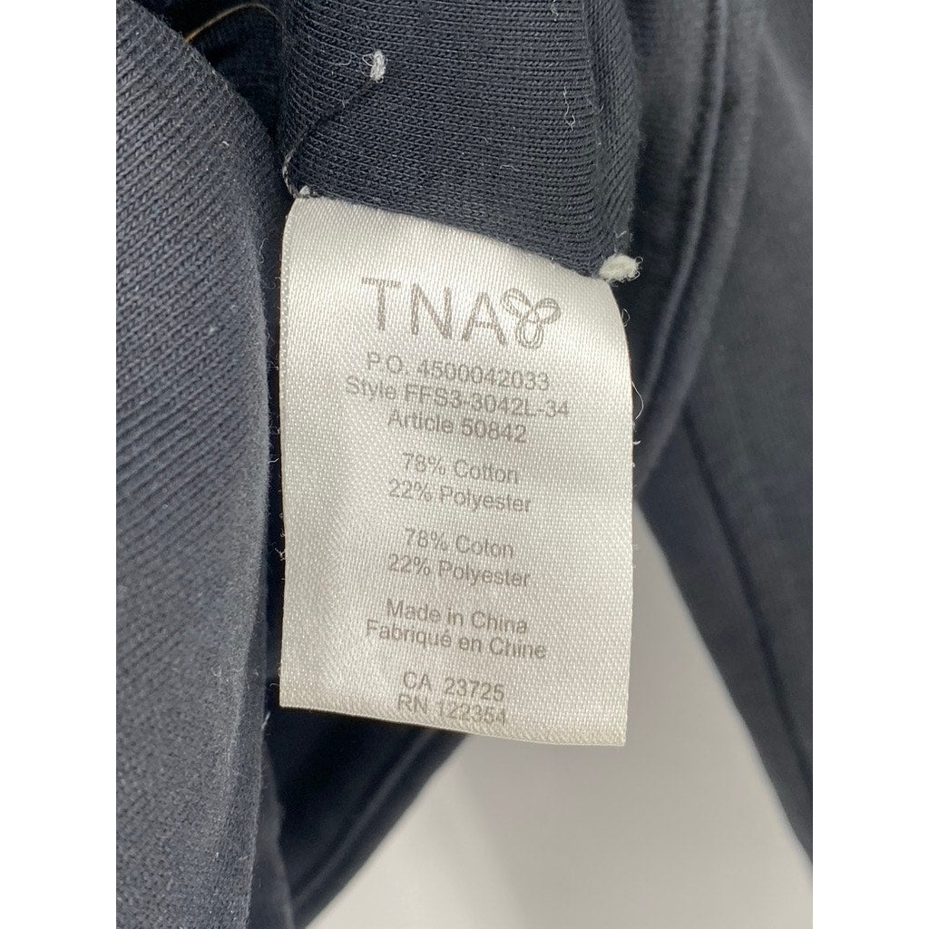 ARITZIA TNA SUNDAY BEST Women’s Black Asymmetrical Zip-Up Biker Moto Jacket SZ 4