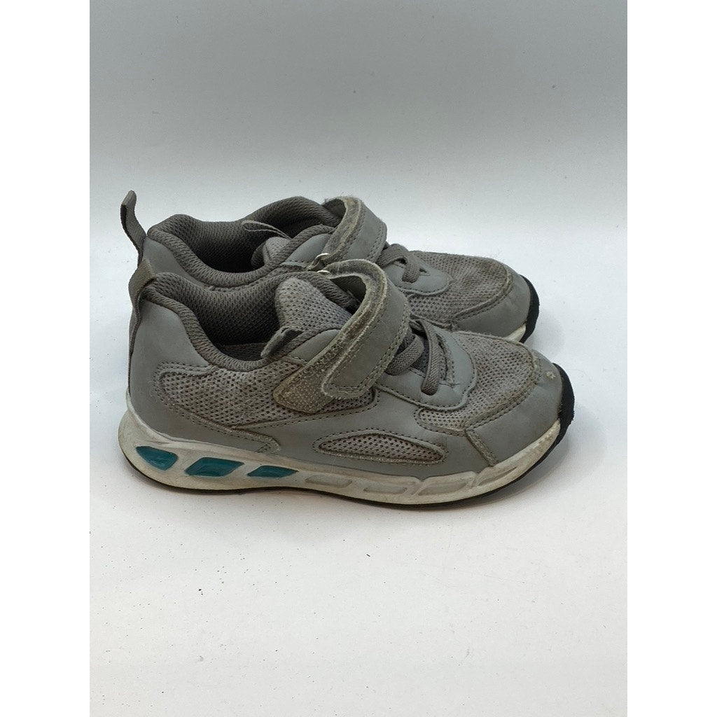 UNBRANDED Boys' Gray Mesh Lace-Up Strap Round-Toe Casual Sneakers SZ 10