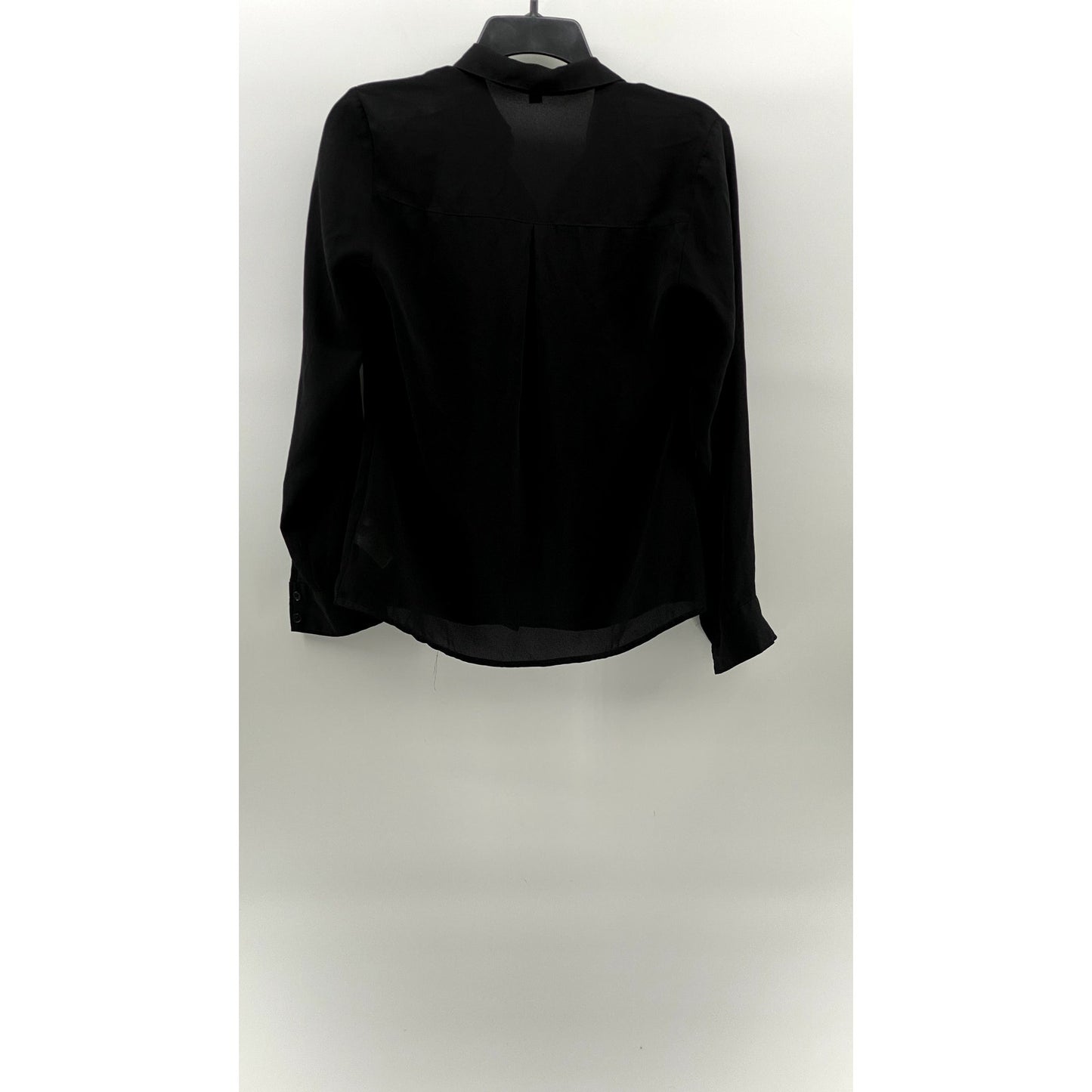 EXPRESS Women's Black Solid Regular-Fit Button-Up Long Sleeve Top SZ XS