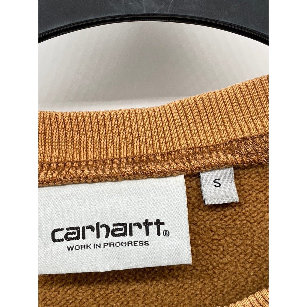 CARHARTT WIP Men's Brown Crewneck Logo Casual Pullover Sweatshirt SZ S