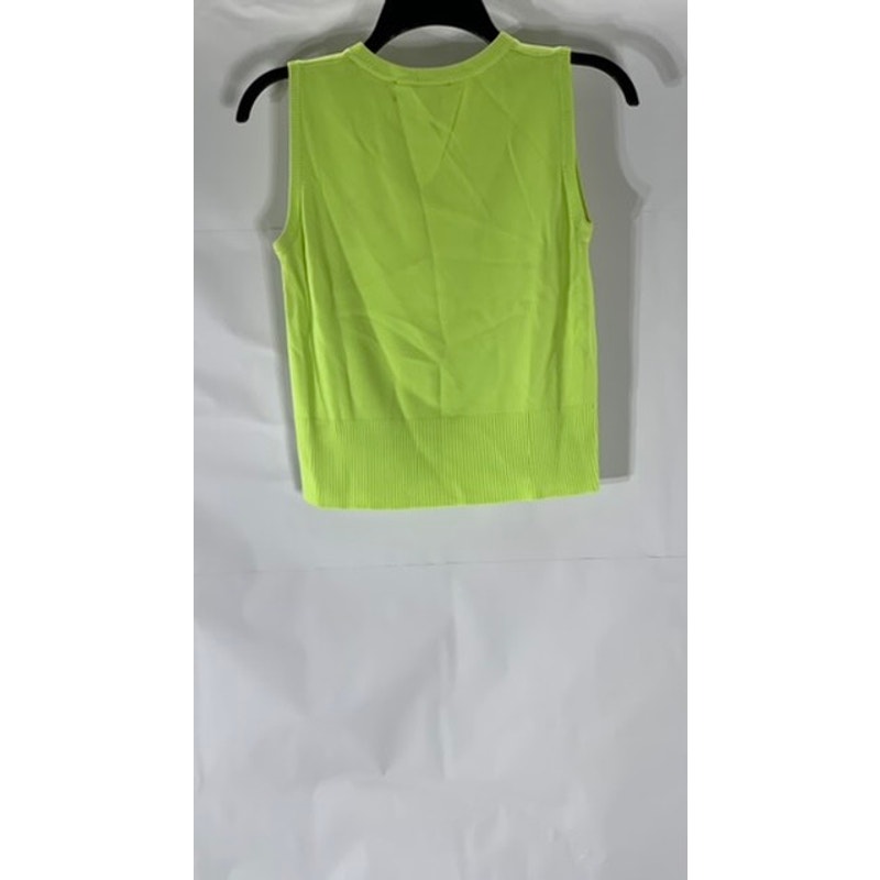EURO-X Women's Neon Green Crewneck Sleeveless Top SZ M