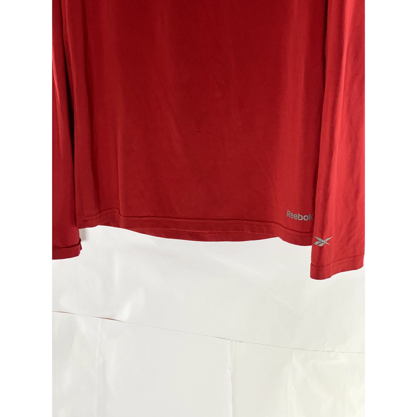 REEBOK Men's Red Solid Crewneck Long Sleeve Active T-Shirt SZ L