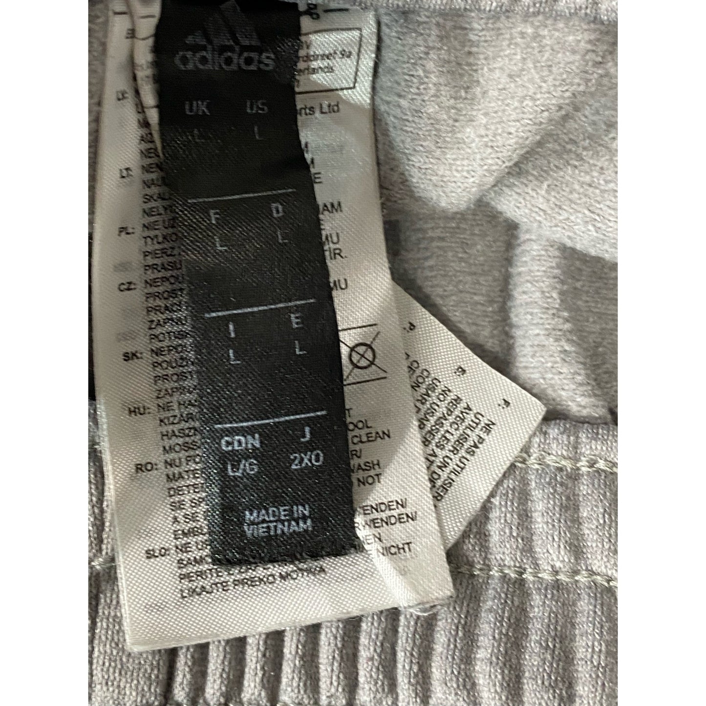 ADIDAS Men's Gray/White Tiro 3-Stripe Zipper-Hem Pull-on Track Pants SZ L