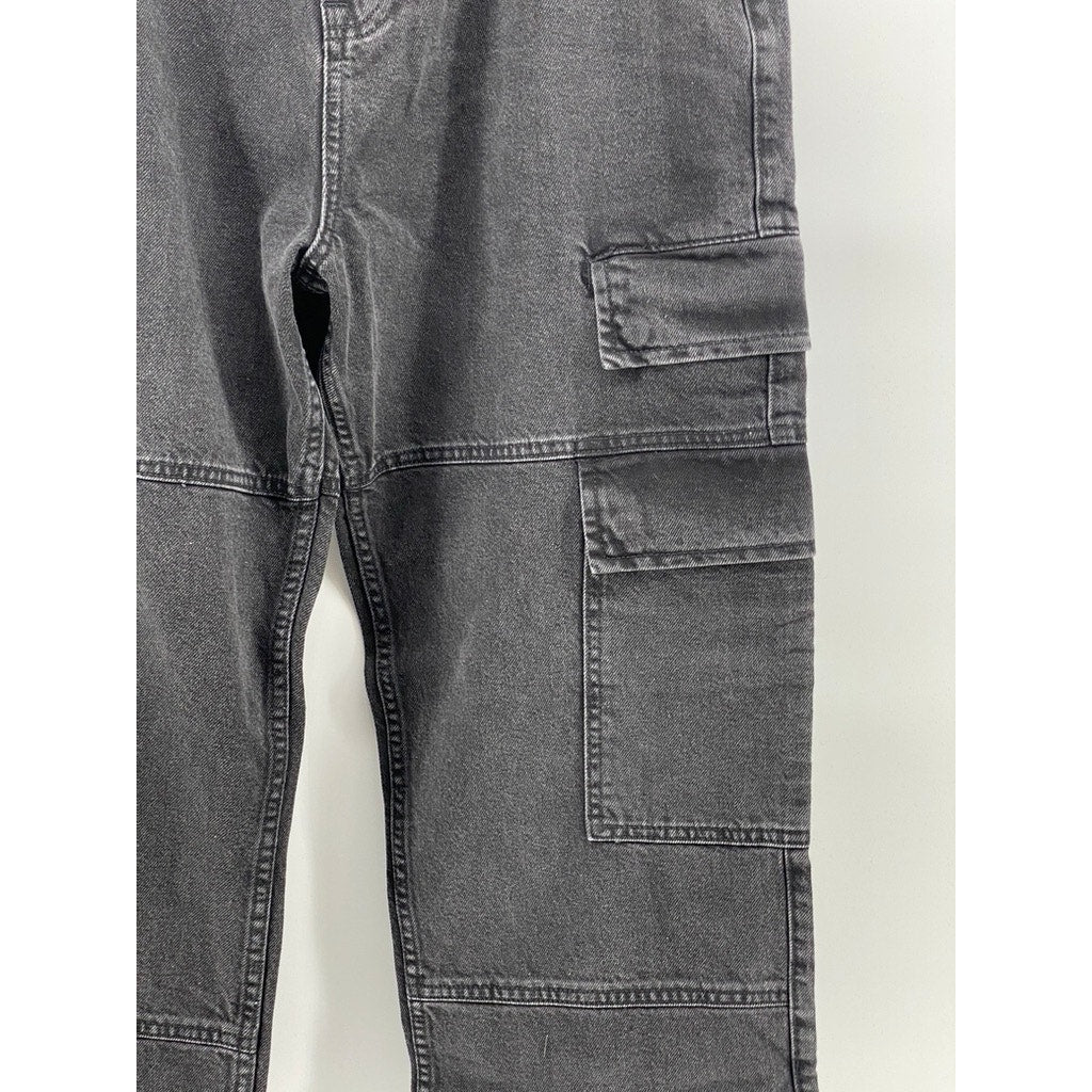 AEROPOSTALE Men's Black Straight-Leg Relaxed Denim Cargo Jean SZ M