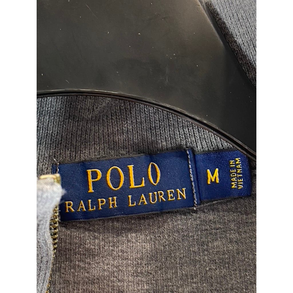 POLO RALPH LAUREN Men's Gray Classic Estate-Rib Quarter-Zip Pullover Sweater SZM