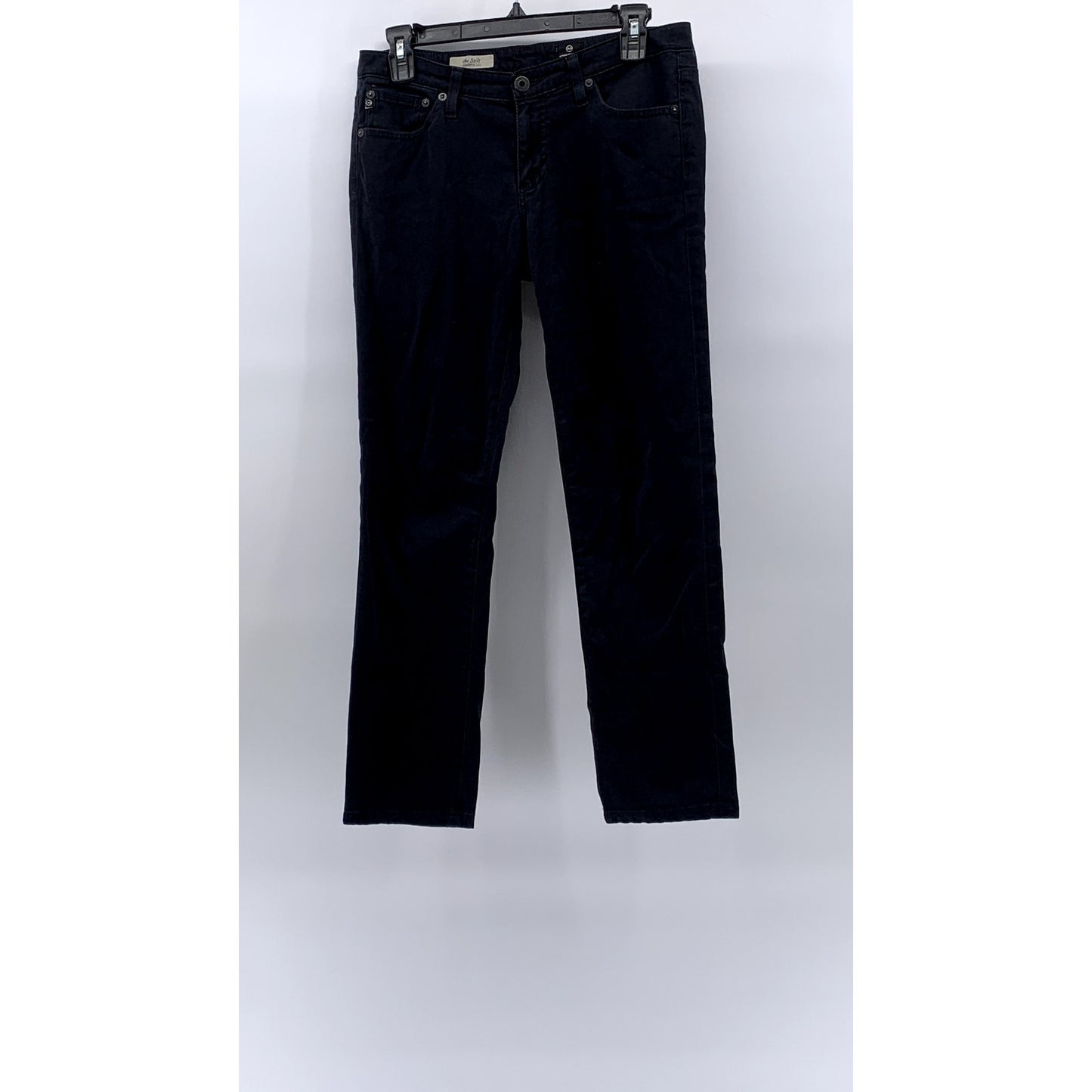 AG ADRIANO GOLDSCHMIED Women's Black Denim The Stilt Cigarette Leg Jeans SZ 28