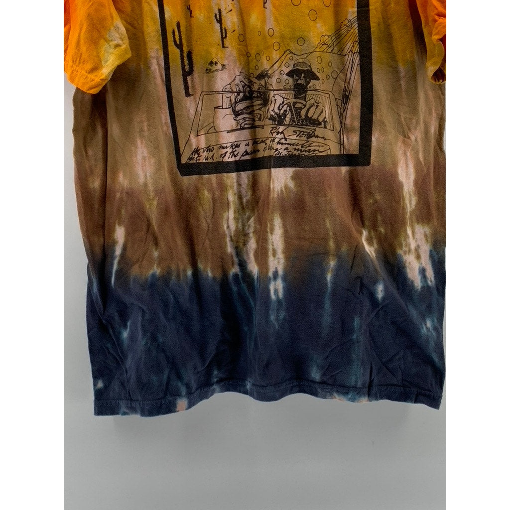 COMFORT COLORS Men's Red-Brown-Blue Fear & Loathing Western Graphic T-Shirt SZ L