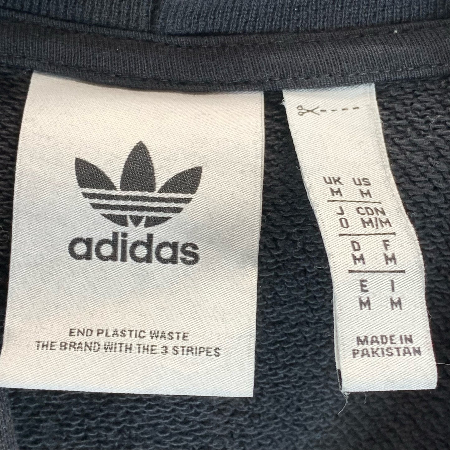 ADIDAS Men's Black/White Original Adidcolor Trefoil Classic Pullover Hoodie SZ M