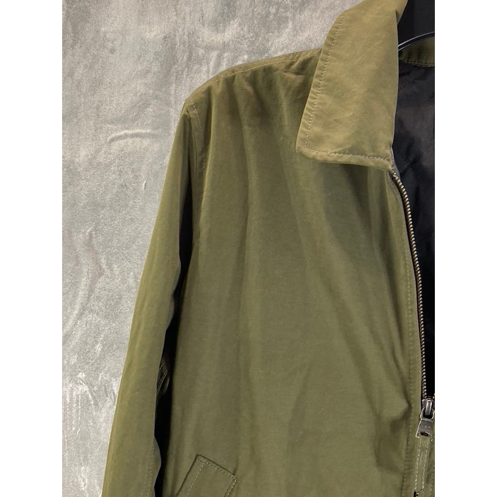 BANANA REPUBLIC Men's Kelp Green Water Resistant Zip-Up Bomber Jacket SZ S