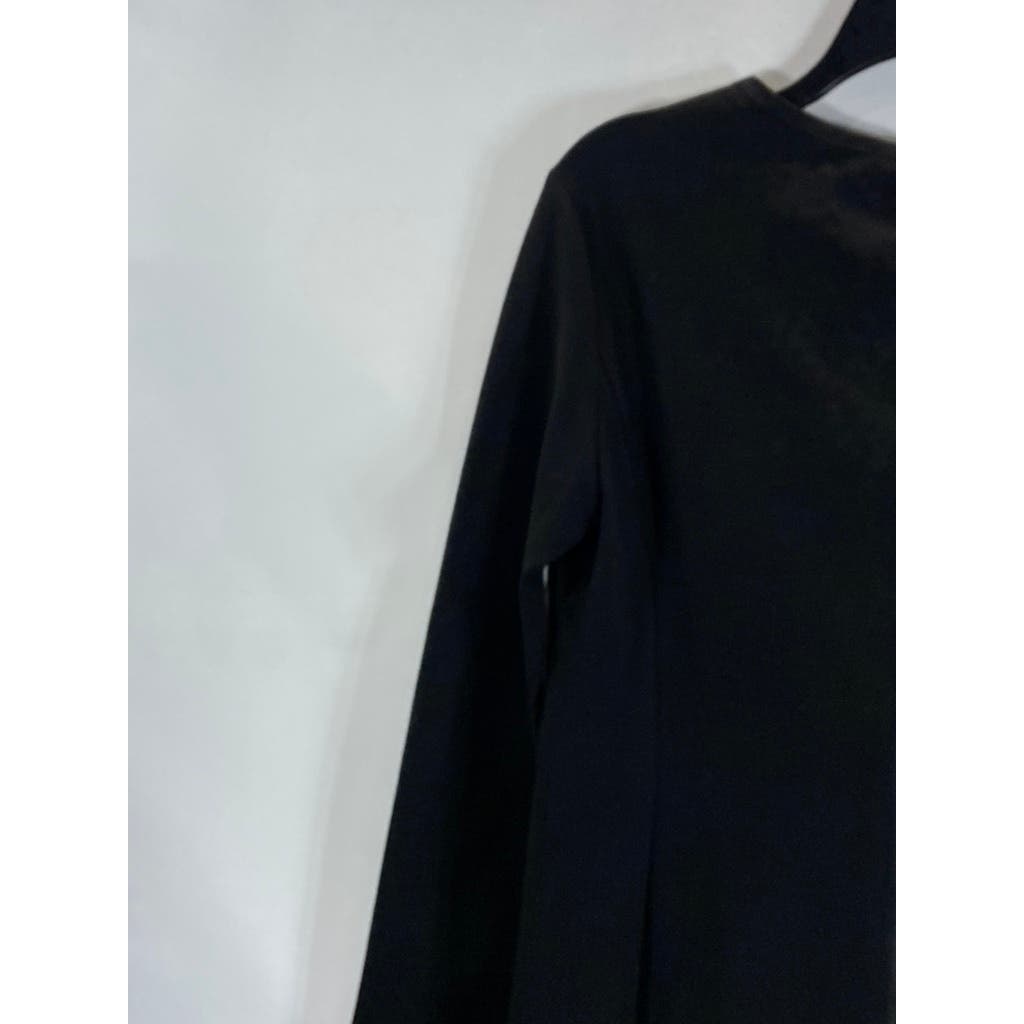 NARCISO RODRIGUEZ Women's Black/White Color Block Sheath Long Sleeve Dress SZ M