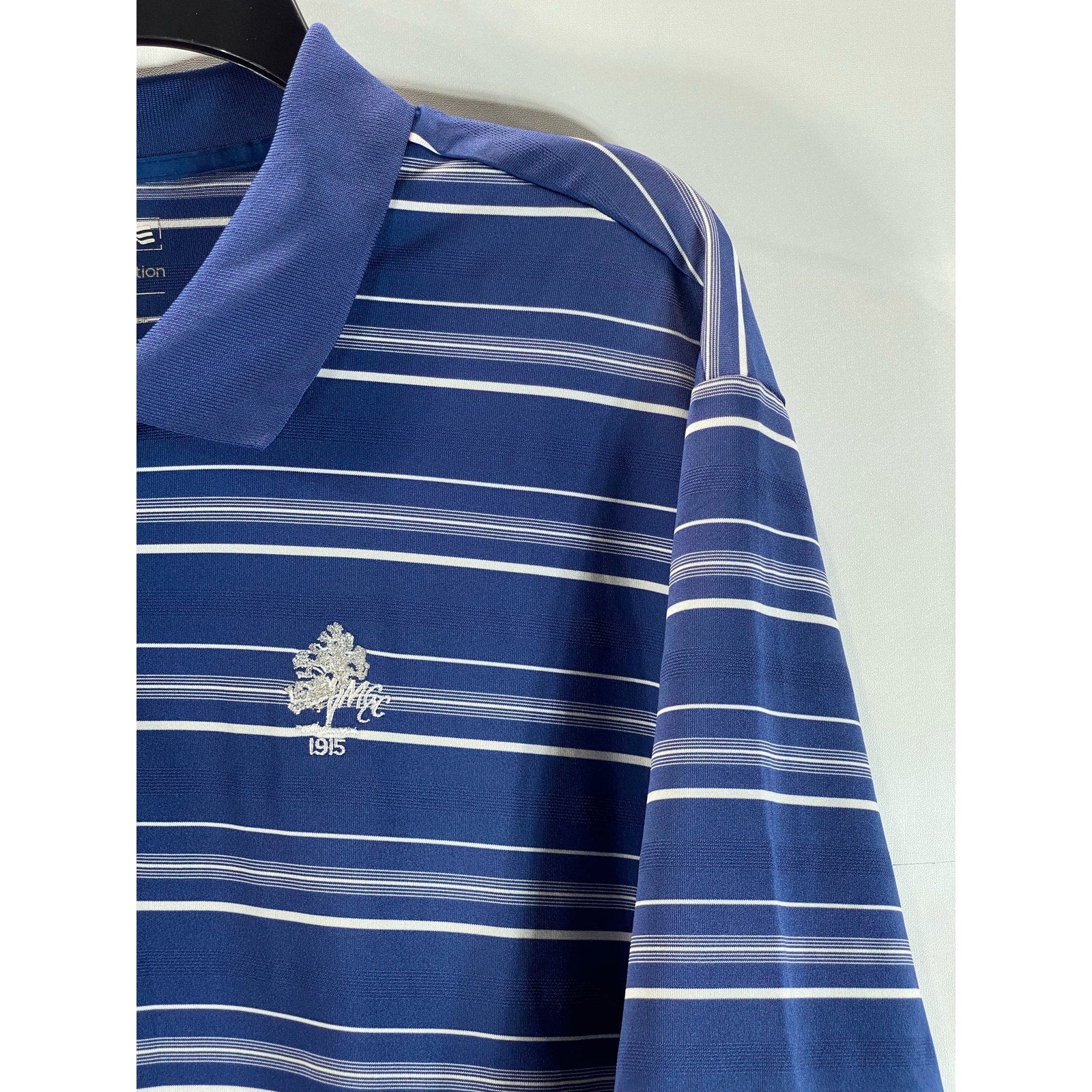 ADIDAS Men's Blue 2 Color Stripe Puremotion Short Sleeve Golf Jersey Polo SZ 2XL