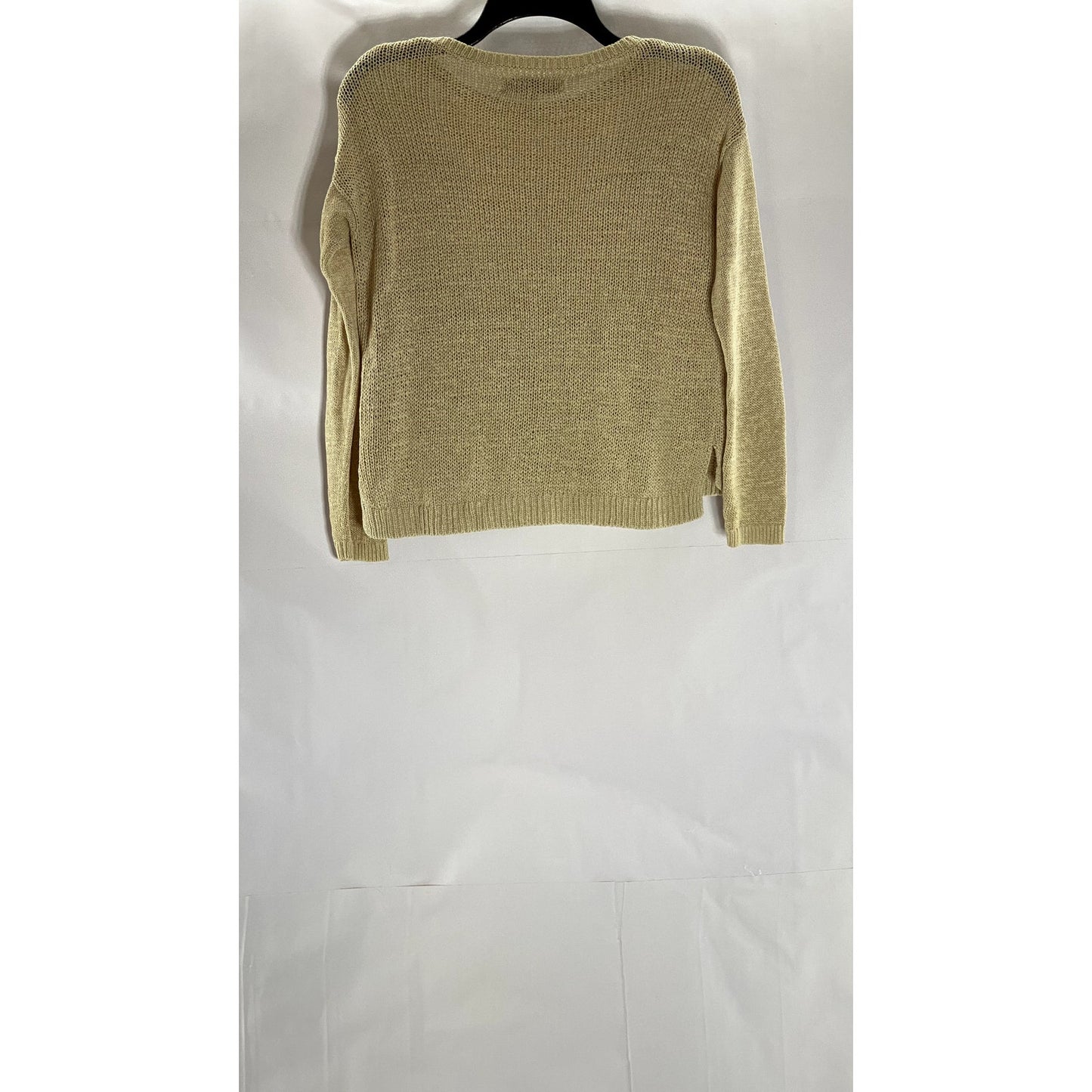 ANN TAYLOR LOFT Women's Petite Tan Knit Crewneck Long Sleeve Sweater SZ XS/P