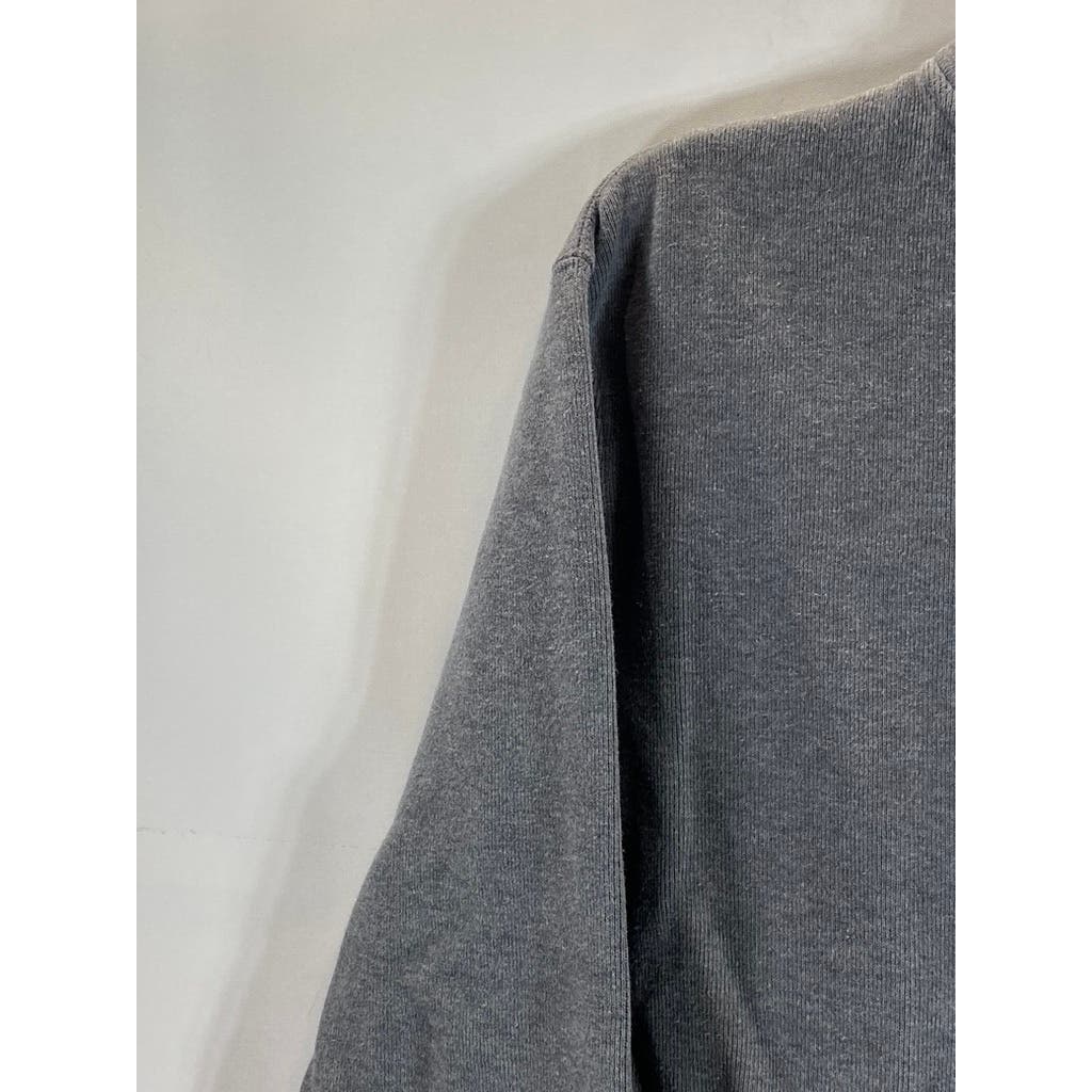 POLO RALPH LAUREN Men's Gray Classic Estate-Rib Quarter-Zip Pullover Sweater SZM