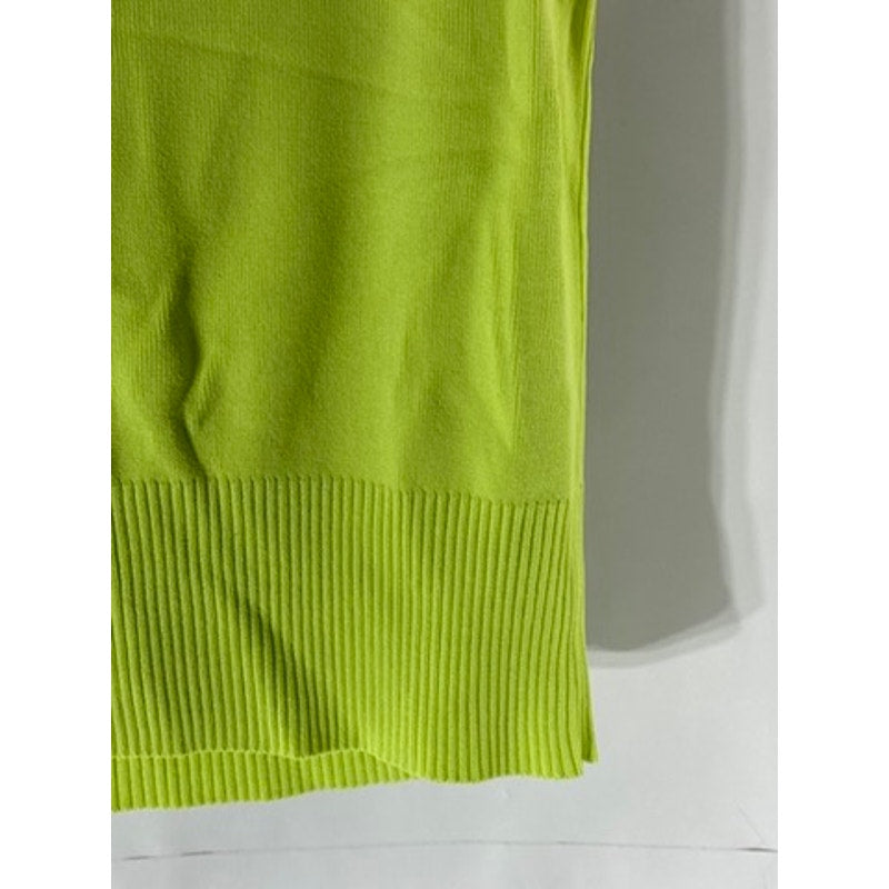EURO-X Women's Neon Green Crewneck Sleeveless Top SZ M