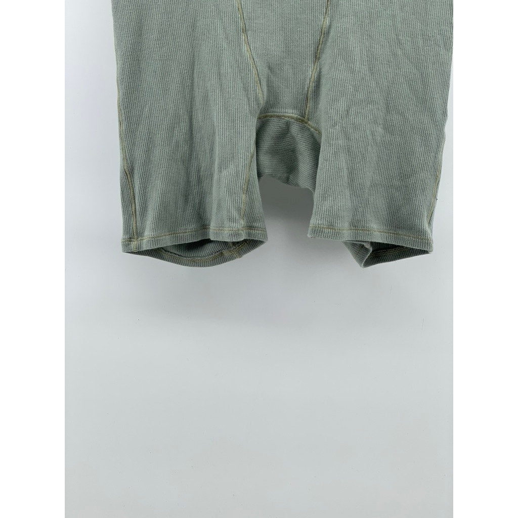 SKIMS Women’s Green Stretch Rib Knit Pull-On Boxer Shorts SZ S