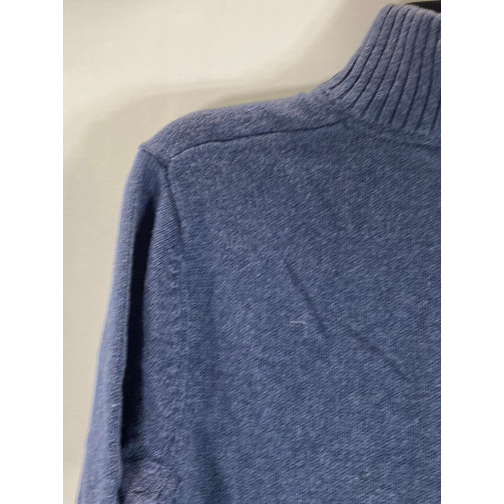 LUCKY BRAND Men's Navy Quarter-Button Knit Pullover Sweater SZ M