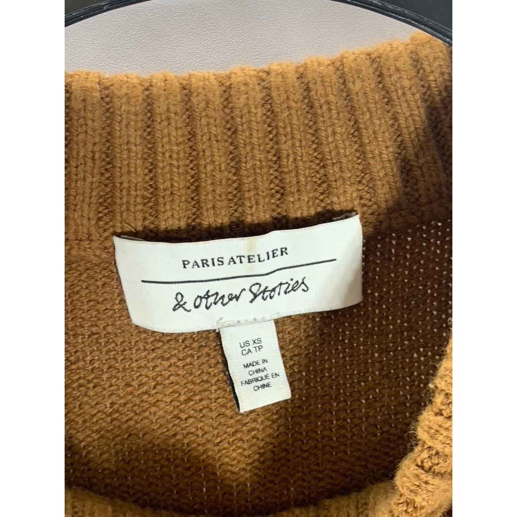 PARIS ATELIER & OTHER STORIES Women's Dark Brown Wool/Cotton Sweater Vest SZ XS