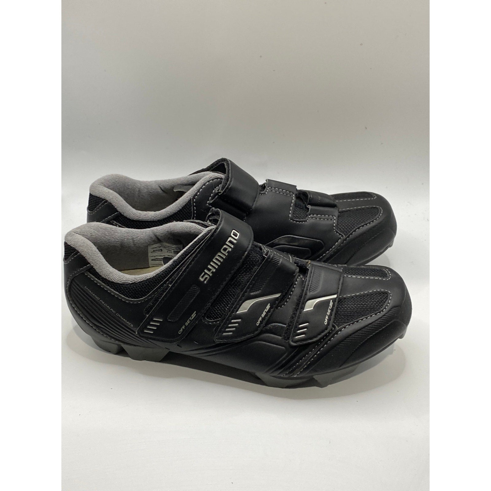 SHIMANO Women's Black Round-Toe Double-Strap Off-Set Cycling Shoes SZ 40(8)