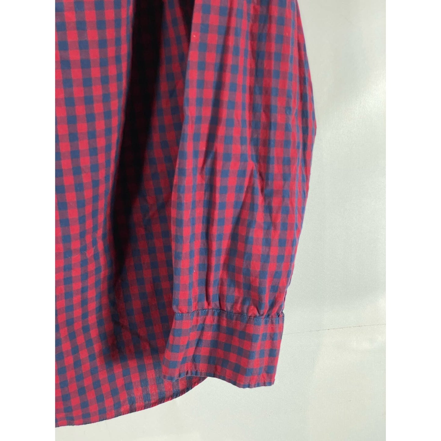 J. CREW Men's Red Gingham Mercantile Flex Button-Up Long Sleeve Shirt SZ L