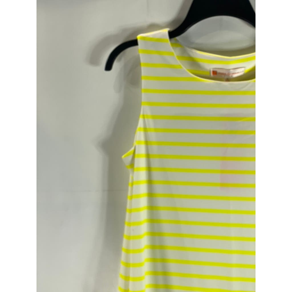 JUDE CONNALLY Women's Yellow/White Striped Beth Crewneck Mini Dress SZM