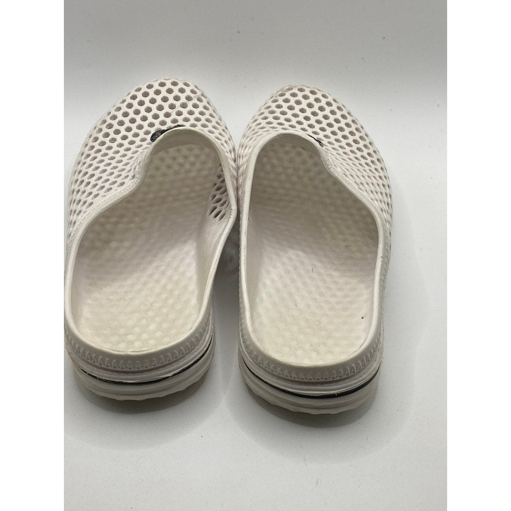 UNBRANDED Unisex White Mesh Round Closed To Slip-On Garden Clogs SZ 7
