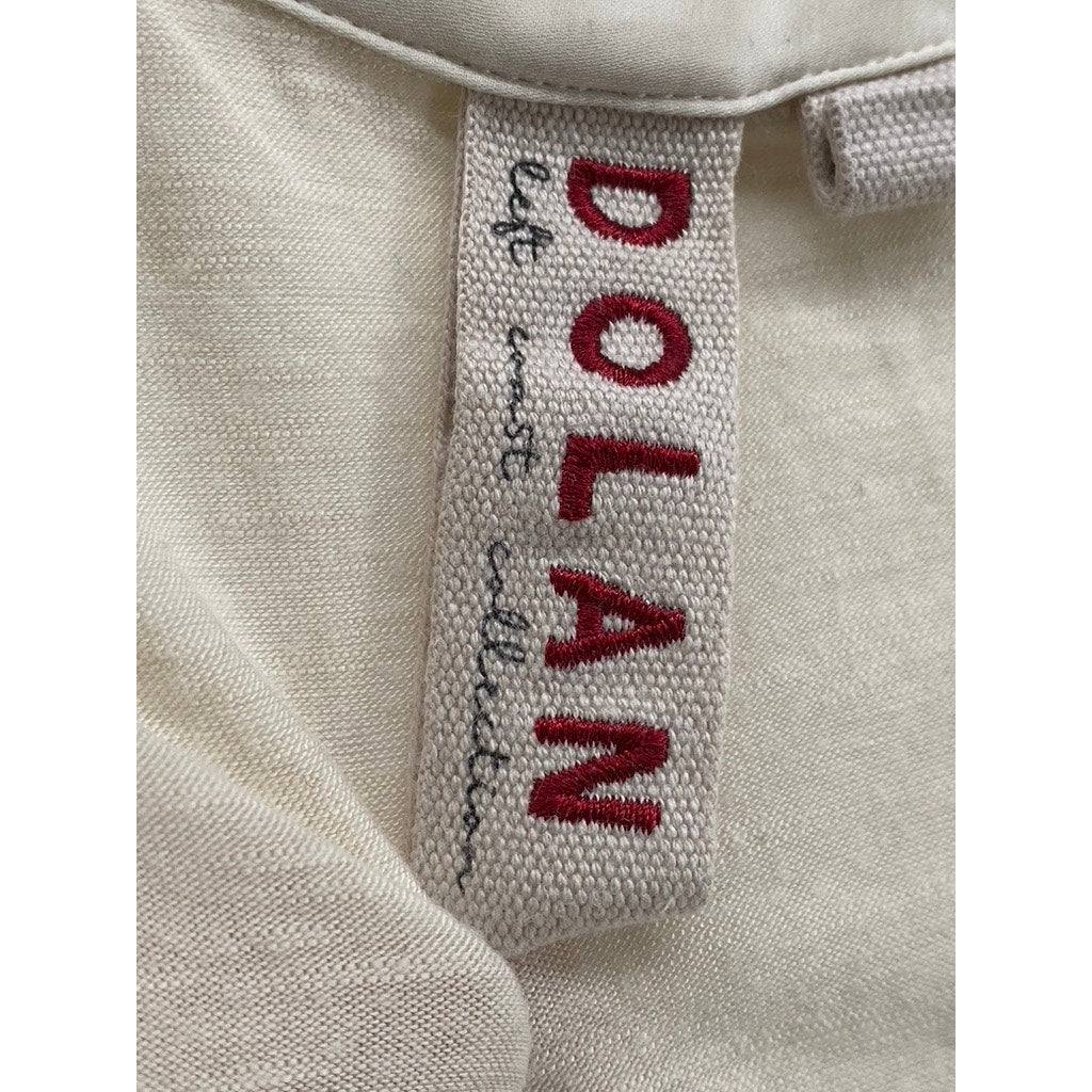 DOLAN LEFT COAST COLLECTION Women's Cream Half-Button Oversized Top SZ XS