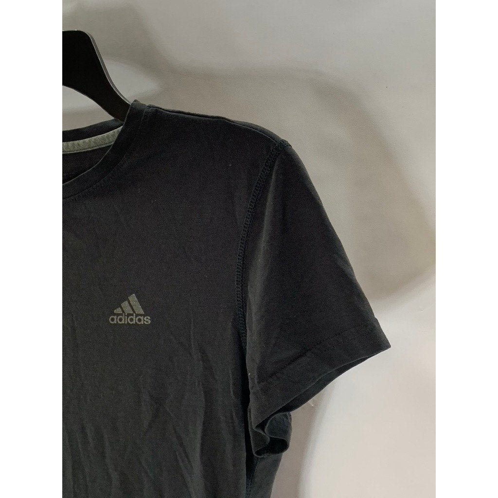 ADIDAS Women's Black Solid Crewneck Short Sleeve Ultimate Tee SZ M