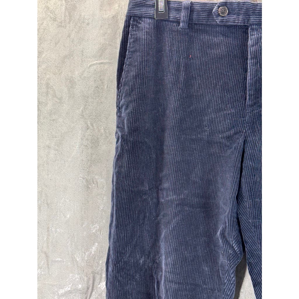 BROOKS BROTHERS Men's Navy Milano Regular-Fit Corduroy Pants SZ 36X30